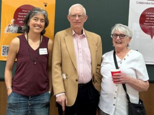 Older adult partner and caregiver Michael Kirk (centre) with the Collaborative's managing director, Soo Chan Carusone (left), and older adult partner, Donna Weldon.